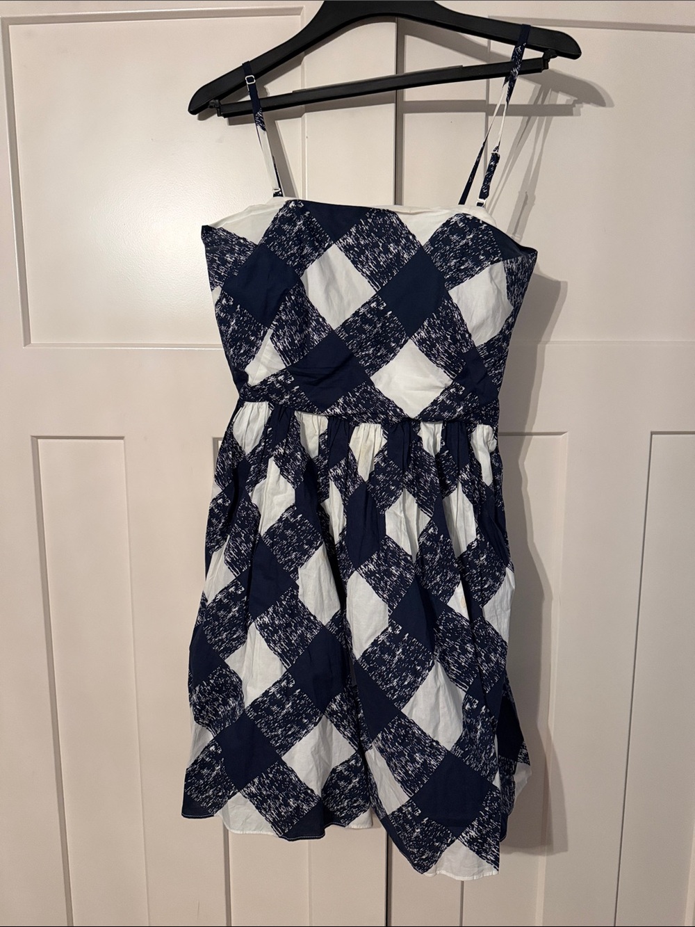 Boden Navy and White Check Sundress